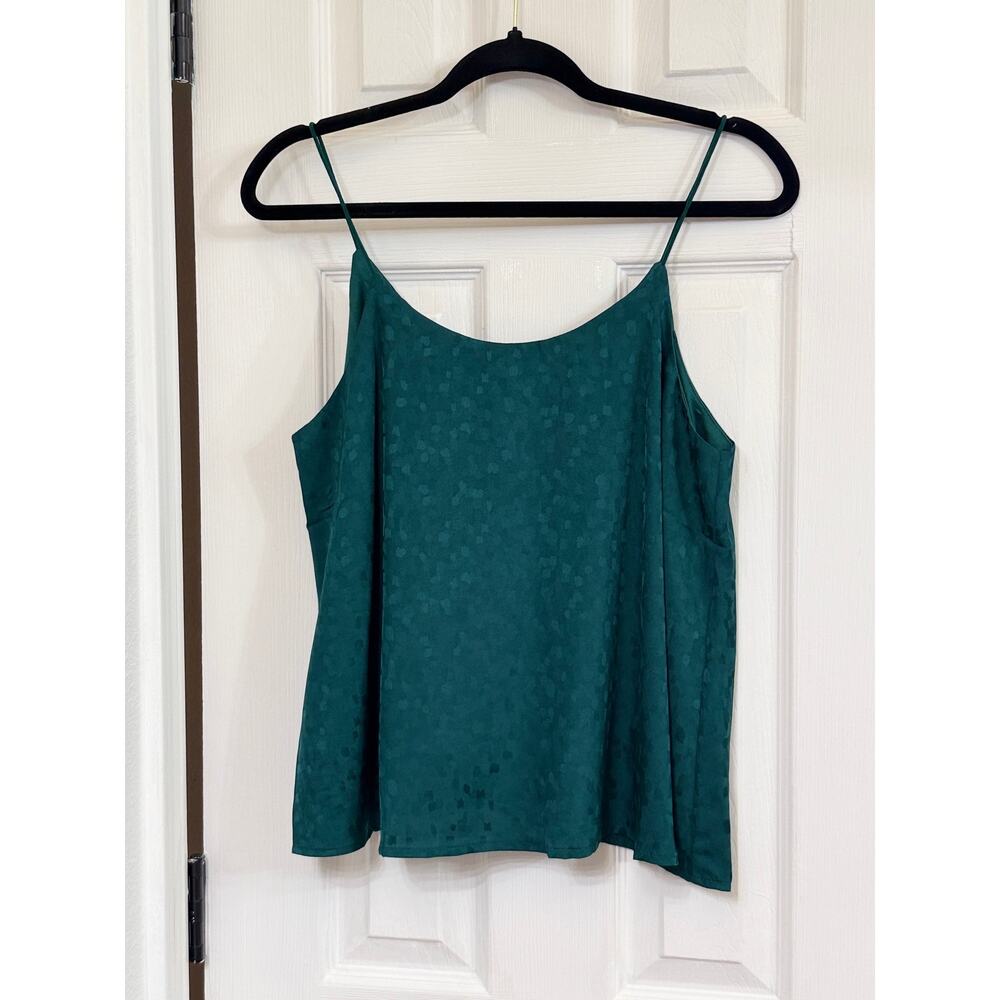 She + Sky SEA GREEN JACQUARD SATIN CAMI TOP - Picture 2 of 5